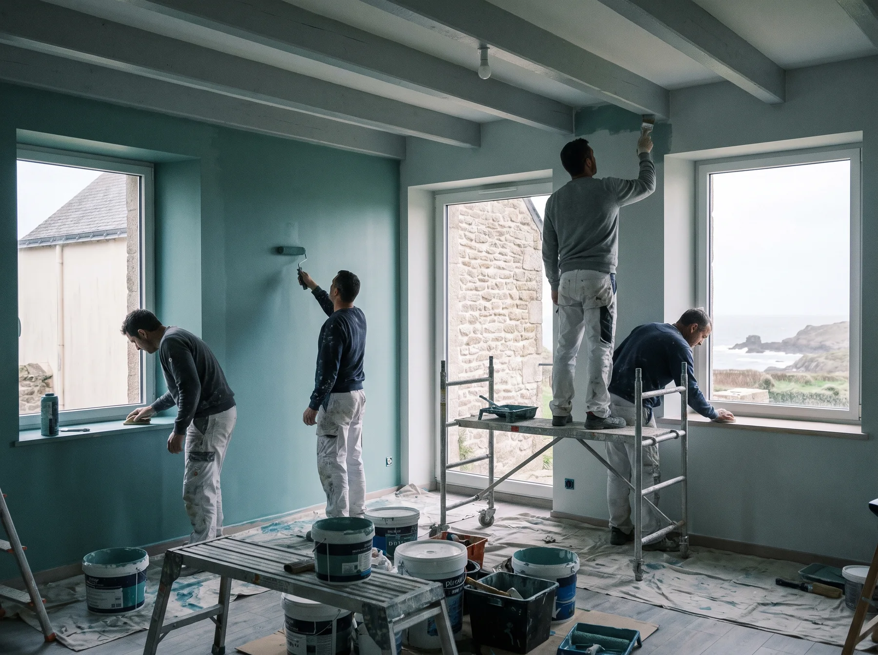 Contrôle et préparation d'un mur avant peinture